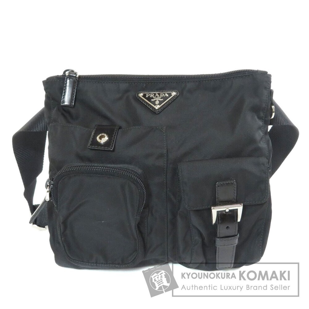 Prada logo plate hip bag waist Bum Body Bag Black - Picture 1 of 11